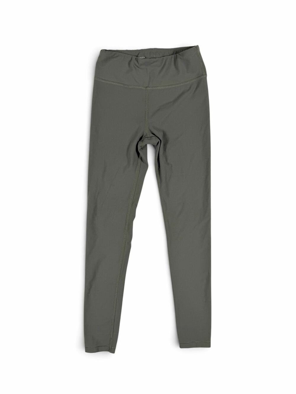 Athleta Girl High Rise Powervita Chit Chat Tight Green Gray Leggings Large 12